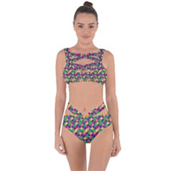 Geometric Triangle Bandaged Up Bikini Set 