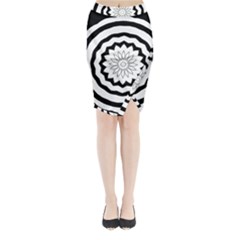 Mandala Midi Wrap Pencil Skirt