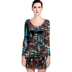 Mosaic Abstract Long Sleeve Bodycon Dress by HermanTelo