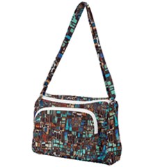 Mosaic Abstract Front Pocket Crossbody Bag