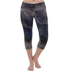 Marble Surface Texture Stone Capri Yoga Leggings by HermanTelo