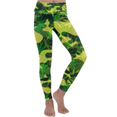 Marijuana Camouflage Cannabis Drug Kids  Lightweight Velour Classic Yoga Leggings by HermanTelo