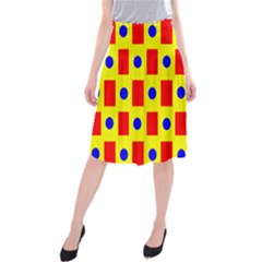 Pattern Circle Plaid Midi Beach Skirt