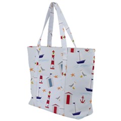 Nautical Sea Zip Up Canvas Bag by HermanTelo