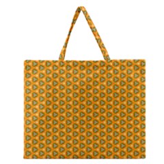 Pattern Halloween Pumpkin Color Leaf Zipper Large Tote Bag