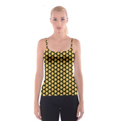 Pattern Halloween Pumpkin Color Yellow Spaghetti Strap Top by HermanTelo