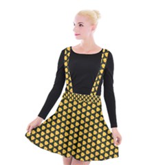 Pattern Halloween Pumpkin Color Yellow Suspender Skater Skirt