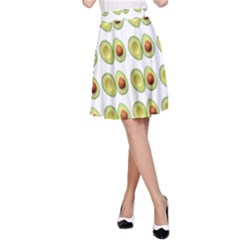 Pattern Avocado Green Fruit A-line Skirt by HermanTelo