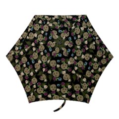 Cracked Doll Pattern Black Mini Folding Umbrellas by snowwhitegirl