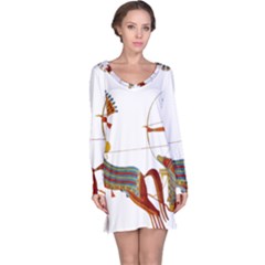 Egypt Egyptian Pharaonic Horses Long Sleeve Nightdress by Sapixe