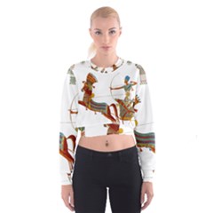 Egypt Egyptian Pharaonic Horses Cropped Sweatshirt by Sapixe