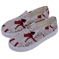 Egyptian Design Men Worker Slaves Kids  Canvas Slip Ons by Sapixe