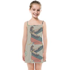 Egyptian Woman Wings Design Kids  Summer Sun Dress by Sapixe