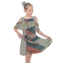 Egyptian Woman Wings Design Kids  Shoulder Cutout Chiffon Dress View1