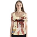 Egyptian Design Man Woman Priest Butterfly Sleeve Cutout Tee  View1