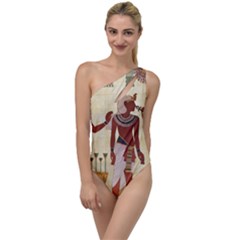 Egyptian Design Man Woman Priest To One Side Swimsuit by Sapixe