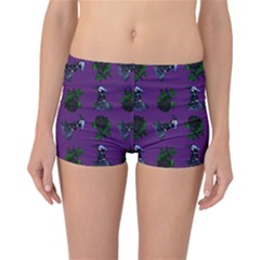 Gothic Girl Rose Purple Pattern Reversible Boyleg Bikini Bottoms by snowwhitegirl