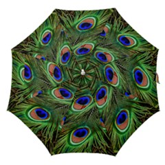 Peacock Feathers Plumage Iridescent Straight Umbrellas by HermanTelo