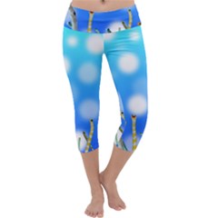 Sea Underwater Life Fish Capri Yoga Leggings by HermanTelo