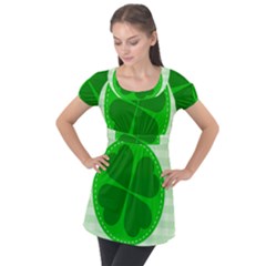 Shamrock Luck Day Puff Sleeve Tunic Top