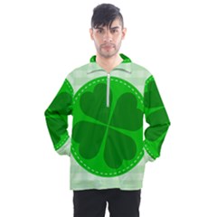 Shamrock Luck Day Men s Half Zip Pullover by HermanTelo