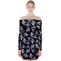 Koi Fish Pattern Long Sleeve Off Shoulder Dress View1