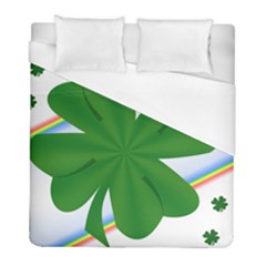 Shamrock Clover Saint Patrick Leaves Duvet Cover (full/ Double Size) by HermanTelo