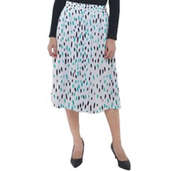 Seamless Texture Fill Polka Dots Classic Velour Midi Skirt 