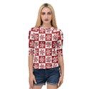 Snowflake Red White Quarter Sleeve Raglan Tee View1