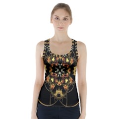 Fractal Stained Glass Ornate Racer Back Sports Top by Sapixe