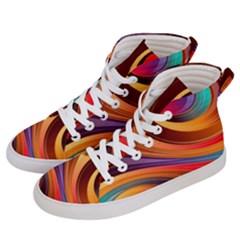 Abstract Colorful Background Wavy Women s Hi-top Skate Sneakers by Sapixe