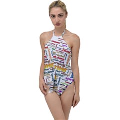 Writing Author Motivation Words Go With The Flow One Piece Swimsuit by Sapixe
