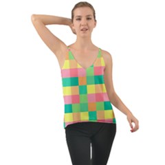 Checkerboard Pastel Squares Chiffon Cami by Sapixe