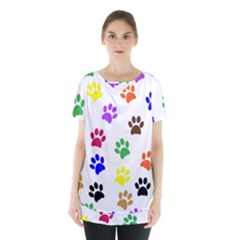 Pawprints Paw Prints Paw Animal Skirt Hem Sports Top by Sapixe