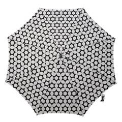 Pattern Star Repeating Black White Hook Handle Umbrellas (medium) by Sapixe