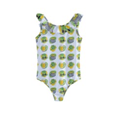 St Patricks Day Background Symbols Kids  Frill Swimsuit by HermanTelo