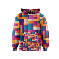 Abstract Geometry Blocks Kids  Pullover Hoodie by Bajindul