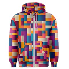 Abstract Geometry Blocks Men s Zipper Hoodie by Bajindul