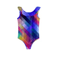 Abstract Background Colorful Pattern Kids  Frill Swimsuit by Bajindul