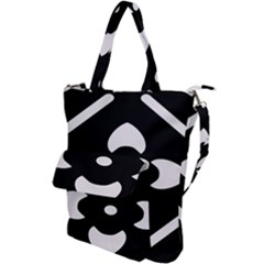 Pattern Flower Black Shoulder Tote Bag by Bajindul