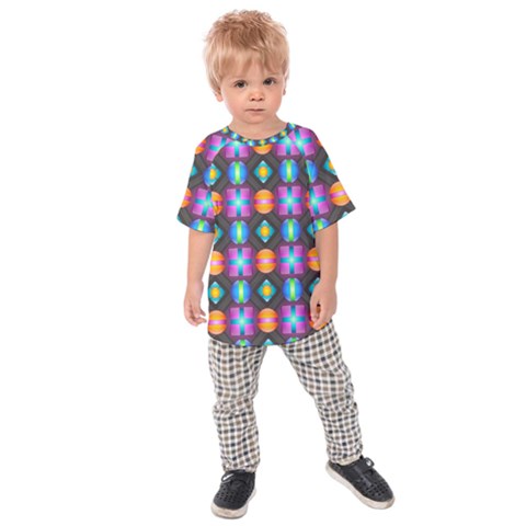 Squares Spheres Backgrounds Texture Kids  Raglan Tee by Bajindul