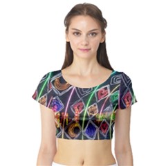 Dragon Lights Short Sleeve Crop Top by Riverwoman