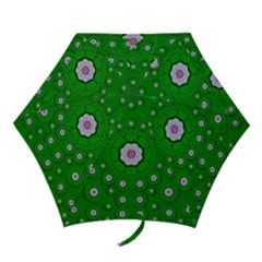 Stars Of Bleeding Hearts In Green Mini Folding Umbrellas by pepitasart