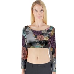 Asian Beauty Long Sleeve Crop Top by CKArtCreations