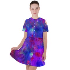 Galaxy Now Short Sleeve Shoulder Cut Out Dress  by arwwearableart