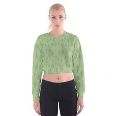 Cactus Pattern Cropped Sweatshirt by Valentinaart