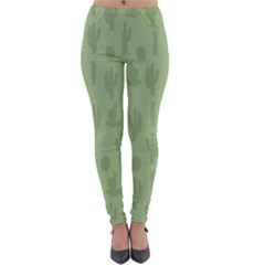 Cactus Pattern Lightweight Velour Leggings by Valentinaart