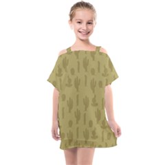 Cactus Pattern Kids  One Piece Chiffon Dress by Valentinaart