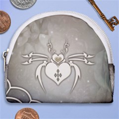 Wonderful Decorative Spider With Hearts Horseshoe Style Canvas Pouch by FantasyWorld7