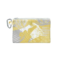 Ochre Yellow And Grey Abstract Canvas Cosmetic Bag (small) by charliecreates